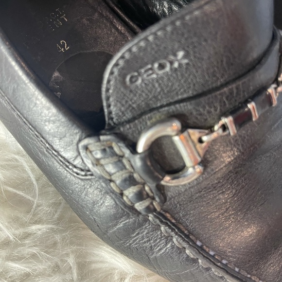 Geox Mens Leather Horsebit Top Stitched Slip On Loafers Black Size 42 US SZ 9 - Picture 5 of 8